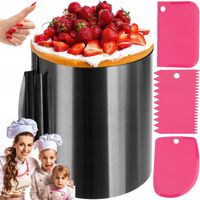 RANT DO TORTU 15cm WYSOKI REGULOWANY 16-30cm OBRĘCZ + 3 SZPATUŁKI DO KREMU