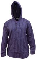 Bluza męska w paski z kapturem bawełniana fioletowa boho 3XL
