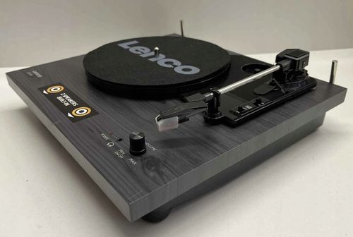 GRAMOFON LENCO LS-10 CZARNY SZARY VINYL RETRO TURNTABLE na Arena.pl