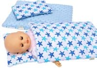 Pościel dla lalki - minky i bawełna pościele BOBO rozgwiazdy