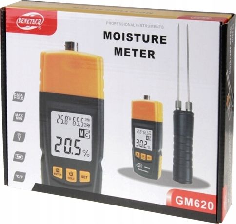 WILGOTNOŚCIOMIERZ PRECYZYJNY I SZYBKI MIERNIK WILGOTNOŚCI DREWNA+SONDA LCD zdjęcie 9