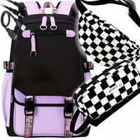 Plecak Szkolny Tornister Młodzieżowy Wielokomorowy Piórnik Nerka USB Zestaw