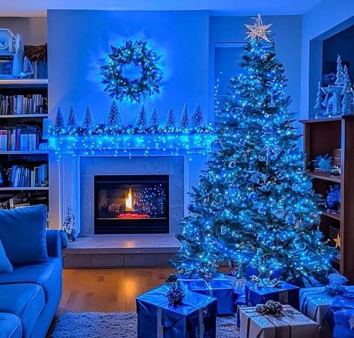 LAMPKI CHOINKOWE 1000 LED FLASH ZEWNĘTRZNE WEWNĘTRZNE ŚWIĘTA NIEBIESKIE na Arena.pl