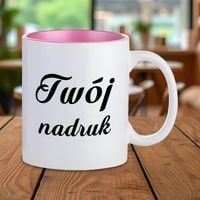 Kubek CLASSIC z metalicznym różowym wnętrzem z Twoim nadrukiem