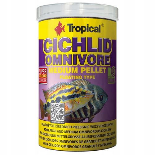 Tropical Cichlid Omnivore Medium dla średnich i dużych pielęgnic 1000ml na Arena.pl