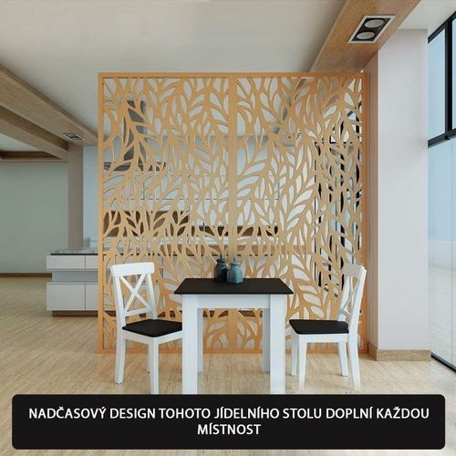 MIADOMODO Stół do jadalni dla 4 osób, czarny, 80x80x76,5 cm na Arena.pl