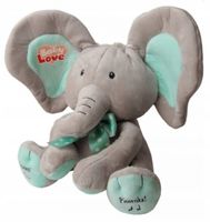 SŁONIK A KUKU BEŻOWO-MIĘTOWY 24CM   6508