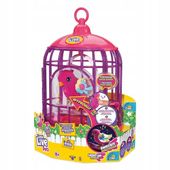 ŚPIEWAJĄCY RÓŻOWY PTASZEK W KLATCE ŚWIECĄCY MOOSE TOYS Little Live Pets