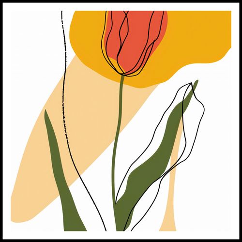 Plakat 80x80cm Przerysowany Tulipan na Arena.pl