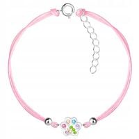 Srebrna bransoletka dla dziewczynki dzieci sznurkowa łapka srebro 925