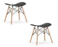 Taboret czarny KORFU stołek kuchenny 46 cm skandynawski nogi bukowe x2