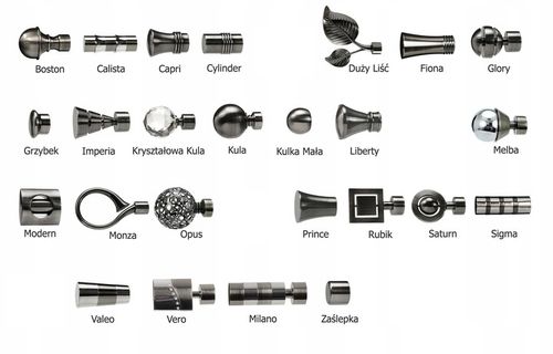 KARNISZ pojedynczy 19mm / 200 cm LUXURY CICHE KÓŁKA wzory 6 KOLORÓW wybór na Arena.pl