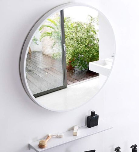 Lustro LOFT  FI80cm białe ścienne okrągłe łazienkowe do salonu sypialni loftowe Industrialne minimalistyczne na Arena.pl