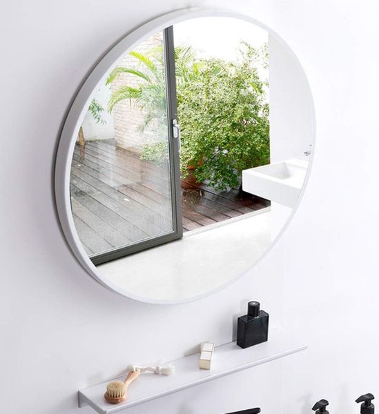 Lustro LOFT FI80cm białe ścienne okrągłe łazienkowe do salonu sypialni loftowe Industrialne minimalistyczne zdjęcie 4