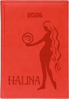 Kalendarz A6 2026 planer TYGODNIOWY ZNAK ZODIAKU panna IMIĘ grawerowany