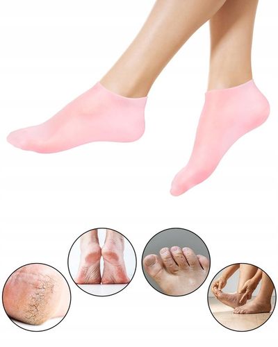 Silikonowe skarpetki na spękane pięty regenerujące pięty do zabiegów 2 par na Arena.pl