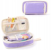 DUŻY PIÓRNIK WIELOFUNKCYJNY DWUKOMOROWY POJEMNY SASZETKA SZKOLNY