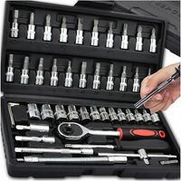 ZESTAW KLUCZY NASADOWYCH NARZĘDZIE NASADOWE GRZECHOTKA NASADKI 46 EL BITY