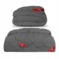 KOŁDRA CAŁOROCZNA ANTYALERGICZNA 200X220 SZARA Z POLSKI CIEPŁA 4 PORY ROKU