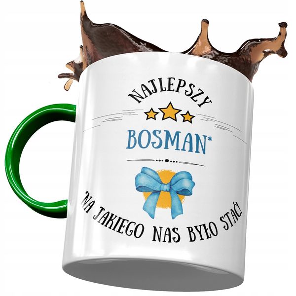 Kubek Zielony Dla Bosmana Najlepszy Bosman Prezent Z Nadrukiem Ze Zdjęciem zdjęcie 1