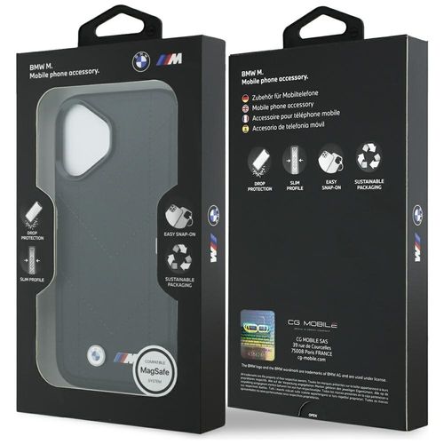Etui BMW M Quilted Logo MagSafe do iPhone 17 czarny na Arena.pl