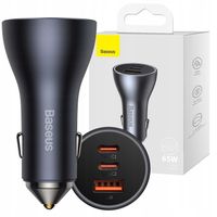 BASEUS ŁADOWARKA SAMOCHODOWA MOCNA USB 2x USB C DO GNIAZD ZAPALNICZKI MOCNA