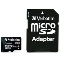 verbatim karta microsdhc 16gb v10+ adapter czarny/black 44082