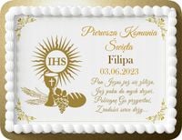 OPŁATEK NA TORT KOMUNIJNY KOMUNIA ŚWIĘTA + GRATIS IMIĘ