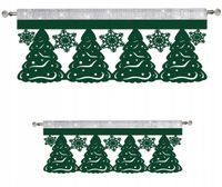 KOMPLET zazdrostka lambrekin CHOINKI śnieżynki ŚWIĘTA GLAMUR 90x45 60x35