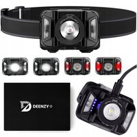 LATARKA CZOŁOWA LED MOCNA CZOŁÓWKA 10W 500LM USB-C CZUJNIK RUCHU ZOOM