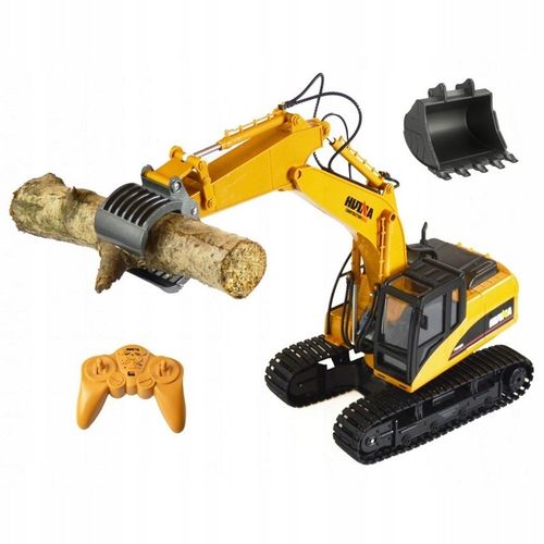 MOCNA KOPARKA ZDALNIE STEROWANA GĄSIENICOWA RC + CHWYTAK 2w1 METAL + PILOT na Arena.pl