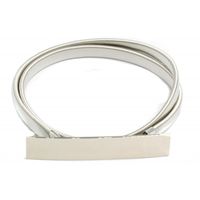 Pasek damski sprężynka srebrny prostokąt 9cm kolor srebrny