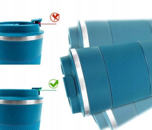 Kubek termiczny na kawę 510ML butelka termos napój  C61_Niebieski na Arena.pl