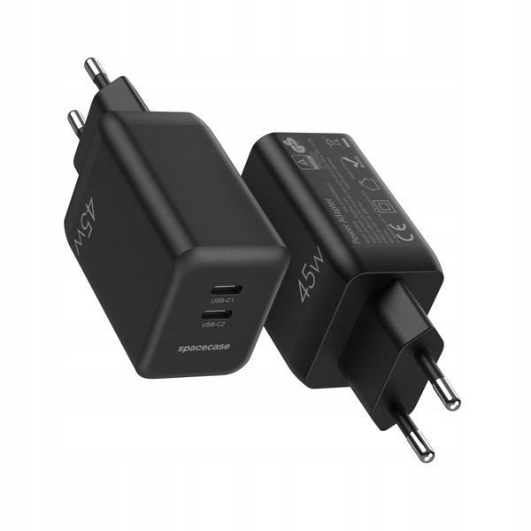 Spacecase Usb Charger 45W Gan Sc006B Black zdjęcie 11