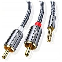 KABEL PRZEWÓD AUDIO HQ 2x RCA MINI JACK 3.5MM CINCH STEREO GOLD HD 3M