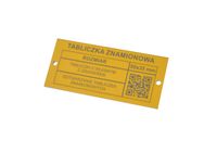 Tabliczka znamionowa z otworami 80x35mmx2mm aluminium kolor złoty