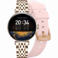 smartwatch gravity różowe złoto-srebrny różowy 2 paski gt26-4