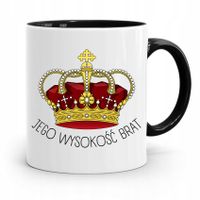 Kubek Czarny Prezent Dla Brata Jego Wysokość Brat Z Nadrukiem Ze Zdjęciem