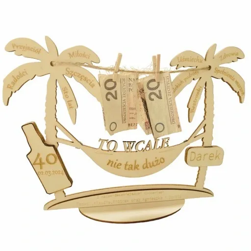 PREZENT na urodziny 20 30 40 50 60 70 grawerowany dowolne imię PALMA grawer zdjęcie 1
