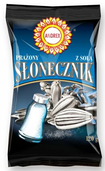 ANDREX SŁONECZNIK PRAŻONY SOLONY 120G zdjęcie 1