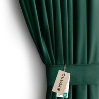 Zasłona VELVET styl klasyczny na taśmie 140x245 butelkowa zieleń AmeliaHome