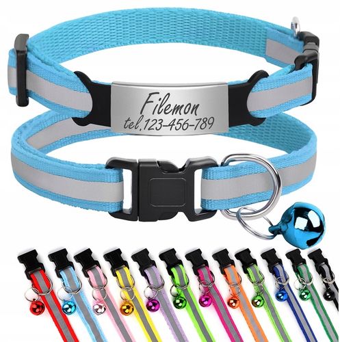 Odblaskowa Obroża Kota Psa dzwonek + Identyfikator na Arena.pl