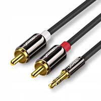 KABEL AUDIO UGREEN MINI JACK 3,5 mm DO 2RCA CINCH MOCNY PRZEWÓD 3M