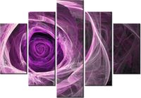 105CM 150CM OBRAZ 5 ELEM FIOLETOWA RÓŻA DRUK
