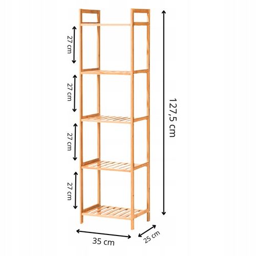 Regał stojak łazienkowy półka bambusowa regał drabinkowy uniwersalny na Arena.pl