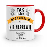Kubek Czerwony Mechanika Tak Jestem Mechanikiem Z Nadrukiem Ze Zdjęciem