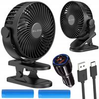 WIATRAK WENTYLATOR SAMOCHODOWY BIURKOWY AKUMULATOR REGULOWANY KLIPS 12V