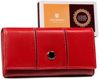 wielokolorowy, skórzany portfel damski na zatrzask - peterson