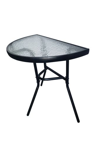 Stolik szklany kawowy na balkon taras patio półokrągły czarny na Arena.pl