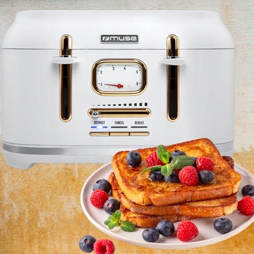 TOSTER OPIEKACZ 4 TOSTY RETRO 1800W NA 4 TOSTY BIAŁY/ZŁOTY MUSE MS-131W na Arena.pl